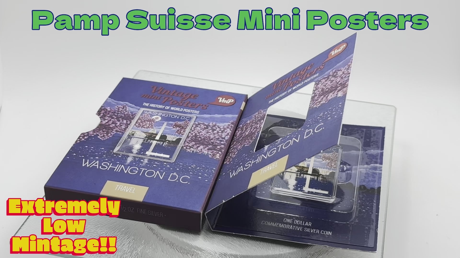 Niue 2015 $1 Vintage Mini Posters “Washington D.C.” – PAMP Suisse 1/2 Oz Silver Bar