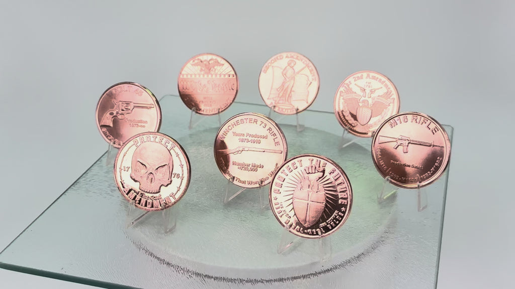 Copper Art Coins * 2nd Amendment Eight-Piece Set * Fine .999 Bullion * Minted in the USA