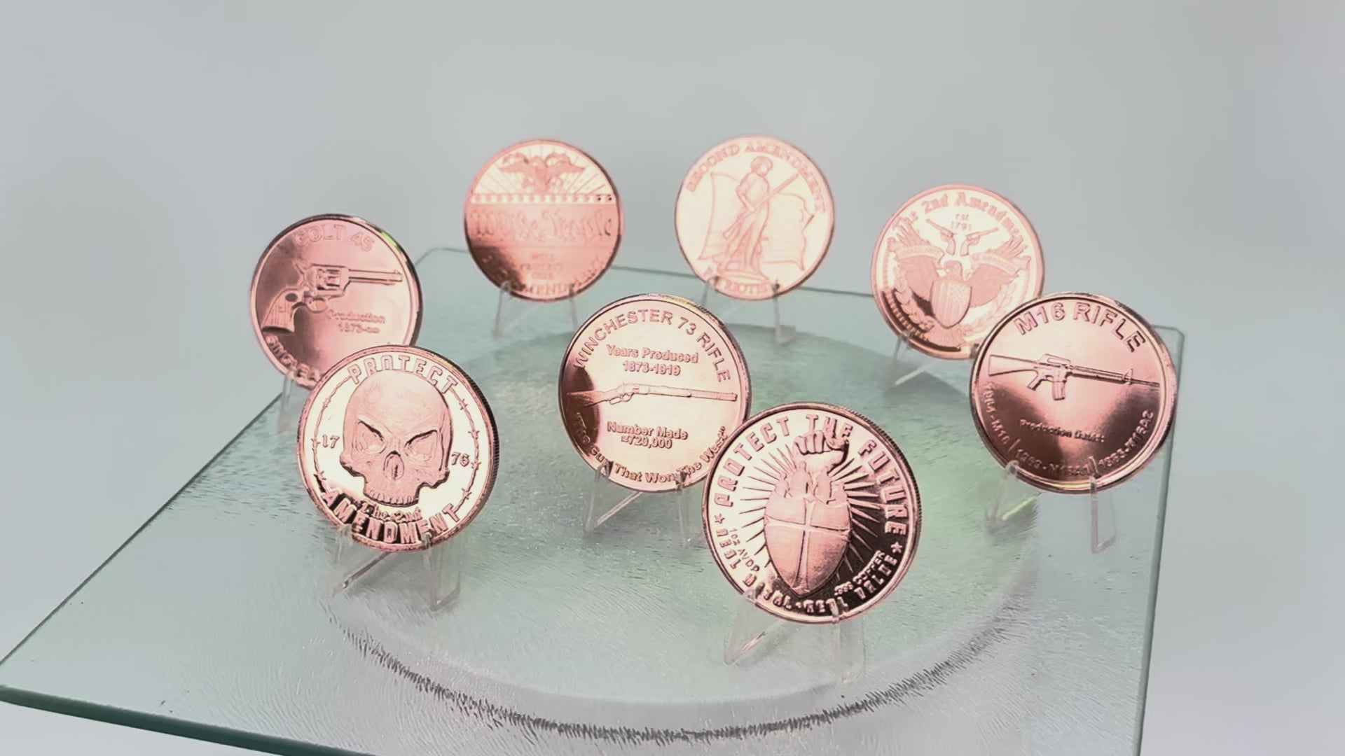 Copper Art Coins * 2nd Amendment Eight-Piece Set * Fine .999 Bullion * Minted in the USA