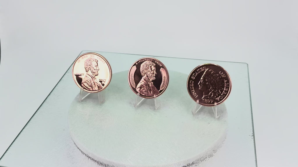 Copper Art Coins * Three-Piece Penny Set * Fine .999 Bullion Rounds * US Minted