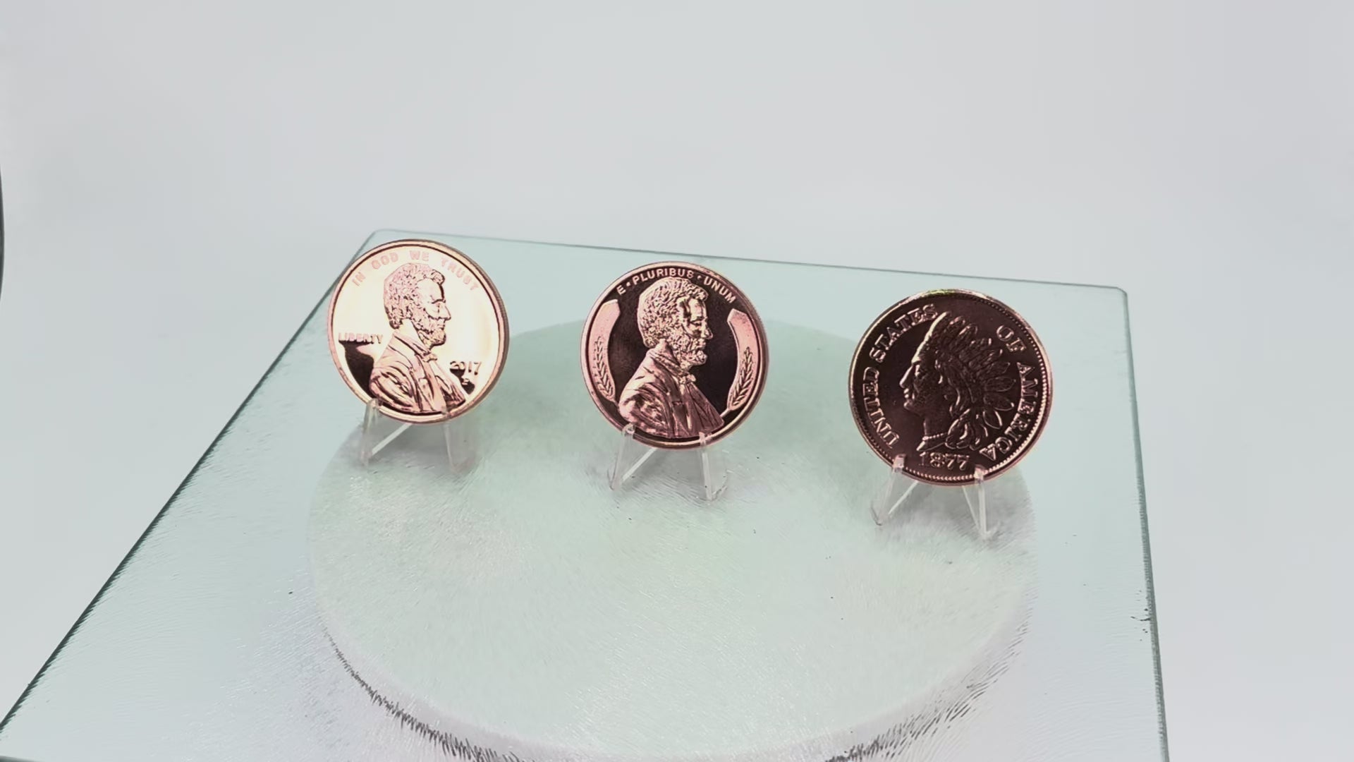 Copper Art Coins * Three-Piece Penny Set * Fine .999 Bullion Rounds * US Minted