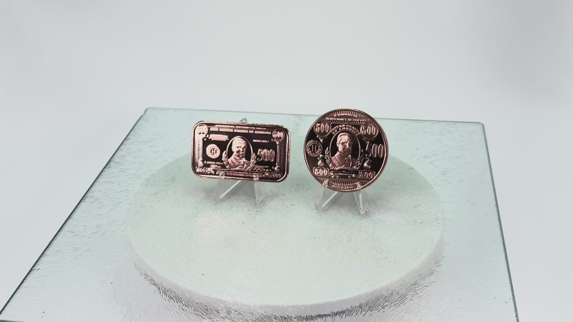 Copper Bullion Coins * 1934 $500 Bill F.R.N Art * Two-Piece Set * Minted in USA