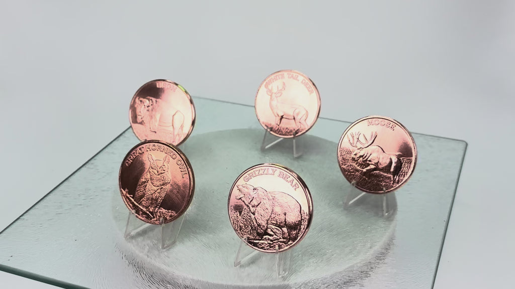 Copper Art Coins * North American Wildlife Series * 5-Piece Set * Minted in USA