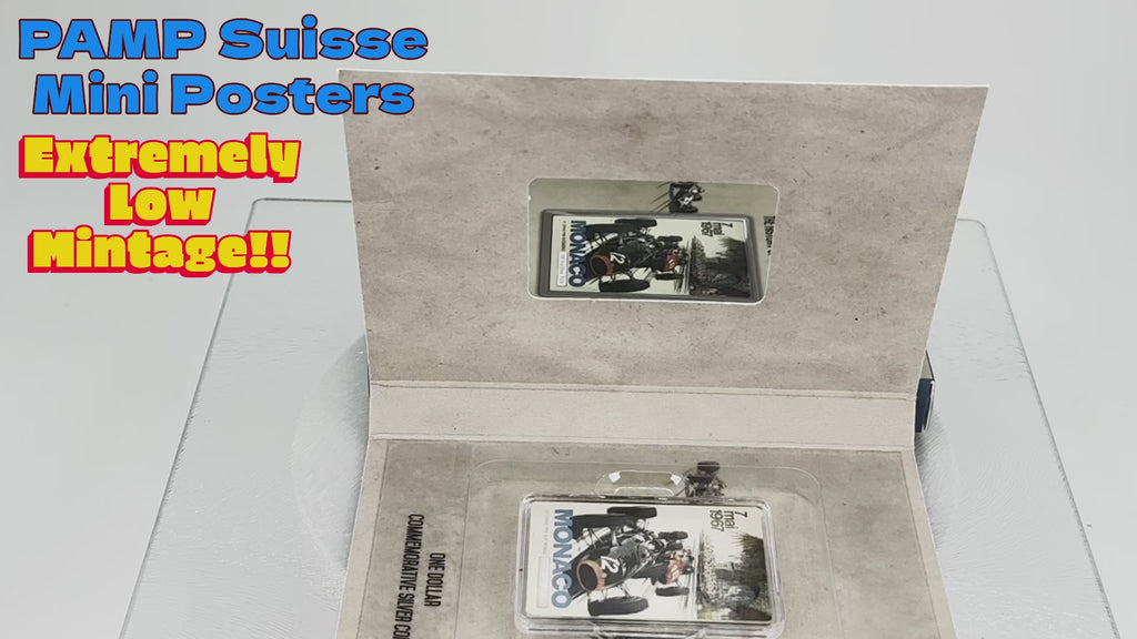 Niue 2015 $1 Vintage Mini Posters “Monaco” – JVP & PAMP 1/2 Oz Pure Silver $1 Coin