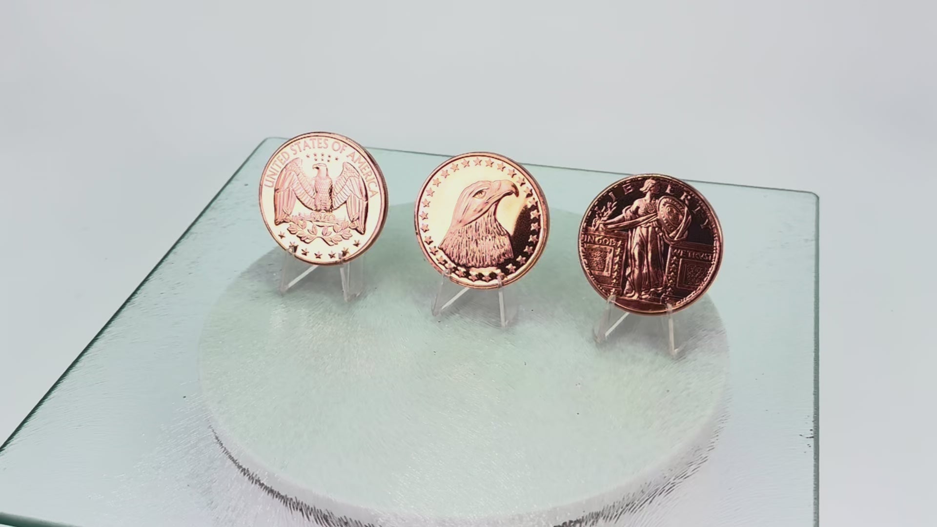 Copper Art Coins * 3-Piece Quarter Set * Fine .999 Bullion Rounds * Minted in US