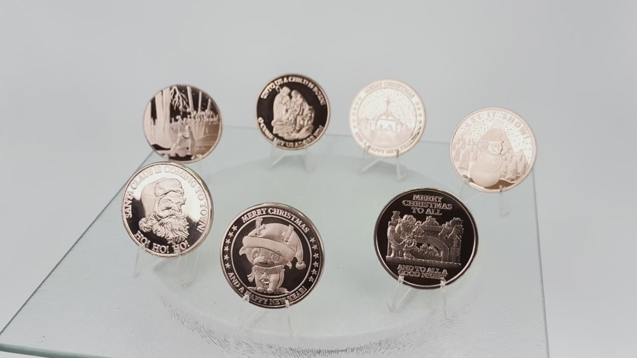Copper Art Coins * Seven-Piece Holiday Set * Fine .999 Bullion * Minted in USA