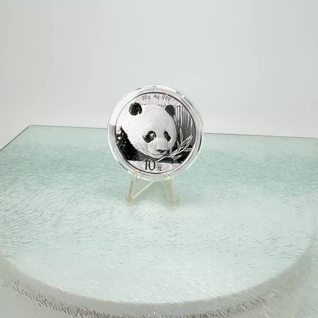 2018 Chinese Panda * 30g 10 Yuan * BU .999 Fine Silver Coin * Plus Free Capsule
