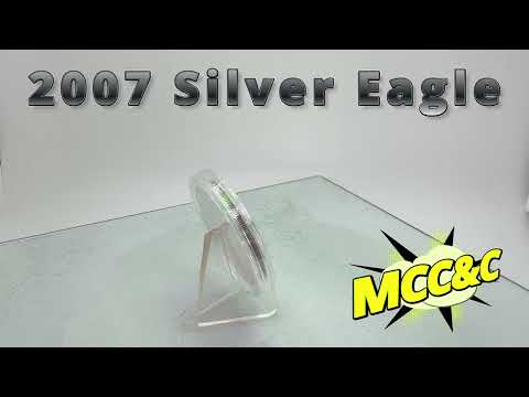 2007-W Burnished American Silver Eagle * Satin Finish * Near Perfect Strike * BU Plus Free Capsule