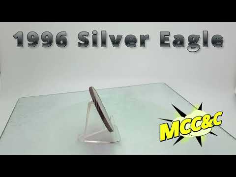 1996 American Silver Eagle * Key Date Near Perfect Strike * Pink Rainbow Tone * Plus Free Capsule