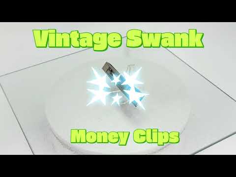 Custom Swank Silver-Tone Money Clip * Unique "JS" Metal Face Design