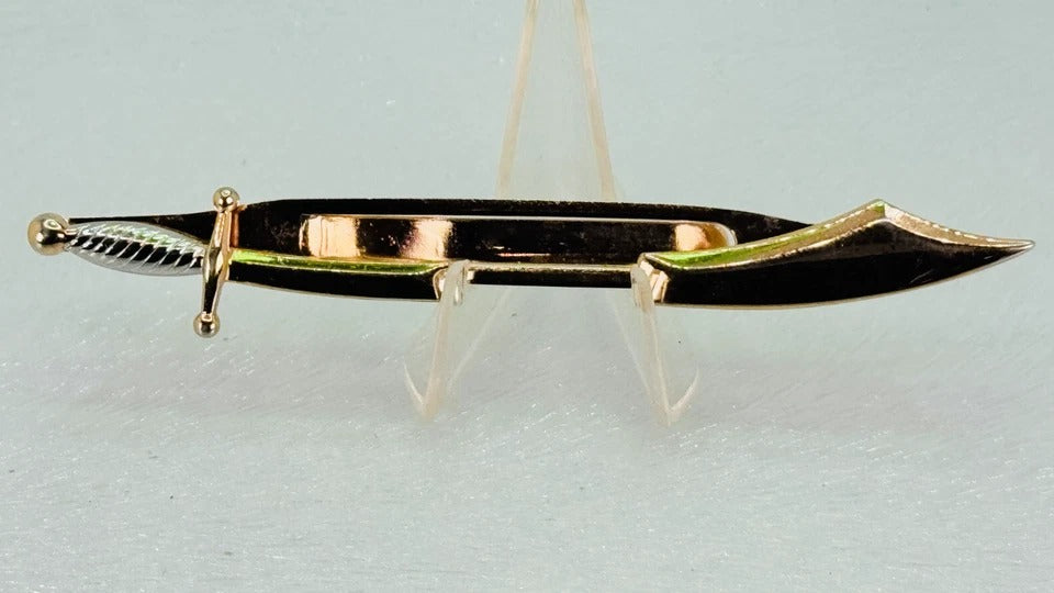 Vintage Swank Gold-Tone Scimitar Sword Tie Clip – Elegant & Distinctive Design
