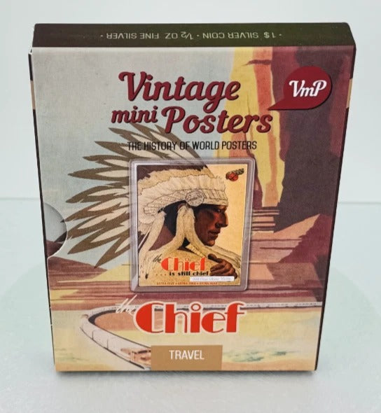 Niue 2015 $1 Vintage Mini Posters “The Chief” – JVP & PAMP 1/2 Oz Pure Silver